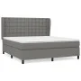 Box spring bed with dark gray fabric mattress 160x200 cm by , Beds and slatted bases - Ref: Foro24-3128294, Price: 612,36 €, ...
