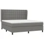 Box spring bed with dark gray fabric mattress 160x200 cm by , Beds and slatted bases - Ref: Foro24-3128294, Price: 612,36 €, ...
