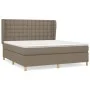 Box spring bed with taupe gray fabric mattress 160x200 cm by , Beds and slatted bases - Ref: Foro24-3128857, Price: 603,96 €,...