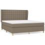 Cama box spring con colchón tela gris taupe 160x200 cm de , Camas y somieres - Ref: Foro24-3128857, Precio: 620,84 €, Descuen...