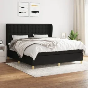 Box spring bed with black fabric mattress 160x200 cm by , Beds and slatted bases - Ref: Foro24-3128855, Price: 615,43 €, Disc...