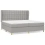 Box spring bed with light gray fabric mattress 200x200 cm by , Beds and slatted bases - Ref: Foro24-3128869, Price: 661,88 €,...