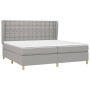Box spring bed with light gray fabric mattress 200x200 cm by , Beds and slatted bases - Ref: Foro24-3128869, Price: 661,43 €,...