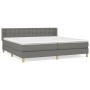 Box spring bed with dark gray fabric mattress 200x200 cm by , Beds and slatted bases - Ref: Foro24-3130618, Price: 580,13 €, ...