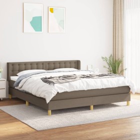 Boxspringbett mit taupegrauer Stoffmatratze 160x200 cm von , Betten und Lattenroste - Ref: Foro24-3130605, Preis: 520,70 €, R...