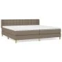 Box spring bed with taupe gray fabric mattress 160x200 cm by , Beds and slatted bases - Ref: Foro24-3130605, Price: 506,14 €,...