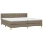 Box spring bed with taupe gray fabric mattress 160x200 cm by , Beds and slatted bases - Ref: Foro24-3130605, Price: 506,14 €,...