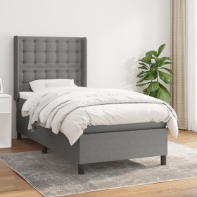 Box spring bed with dark gray fabric mattress 80x200 cm by , Beds and slatted bases - Ref: Foro24-3131706, Price: 358,54 €, D...