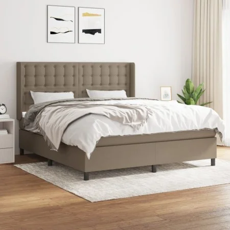 Cama box spring con colchón tela gris taupe 160x200 cm de , Camas y somieres - Ref: Foro24-3131765, Precio: 594,24 €, Descuen...