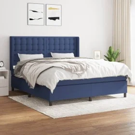 Box spring bed with blue fabric mattress 160x200 cm by , Beds and slatted bases - Ref: Foro24-3131767, Price: 560,36 €, Disco...