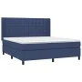 Box spring bed with blue fabric mattress 160x200 cm by , Beds and slatted bases - Ref: Foro24-3131767, Price: 560,36 €, Disco...