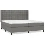 Cama box spring con colchón tela gris oscuro 200x200 cm de , Camas y somieres - Ref: Foro24-3131778, Precio: 679,72 €, Descue...