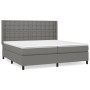 Cama box spring con colchón tela gris oscuro 200x200 cm de , Camas y somieres - Ref: Foro24-3131778, Precio: 673,63 €, Descue...