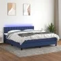 Cama box spring colchón y luces LED tela azul 160x200 cm de , Camas y somieres - Ref: Foro24-3133491, Precio: 486,90 €, Descu...