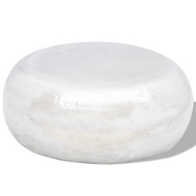 Silver hammered aluminum round coffee table by vidaXL, Coffee table - Ref: Foro24-242322, Price: 213,90 €, Discount: %
