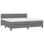 Box spring bed mattress and LED lights light gray fabric 200x200 cm by , Beds and slatted bases - Ref: Foro24-3133502, Price:...