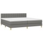 Box spring bed with mattress and LED dark gray fabric 200x200 cm by , Beds and slatted bases - Ref: Foro24-3134062, Price: 57...