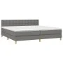 Box spring bed with mattress and LED dark gray fabric 200x200 cm by , Beds and slatted bases - Ref: Foro24-3134062, Price: 57...