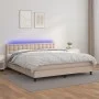 Cama box spring colchón LED cuero sintético capuchino 180x200cm de , Camas y somieres - Ref: Foro24-3134242, Precio: 534,72 €...