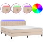 Boxspringbett LED-Matratze Kunstleder Cappuccino 180x200cm von , Betten und Lattenroste - Ref: Foro24-3134242, Preis: 546,48 ...