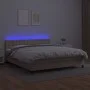 Box spring bed LED mattress cappuccino synthetic leather 180x200cm by , Beds and slatted bases - Ref: Foro24-3134242, Price: ...
