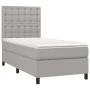 Box spring bed mattress and LED lights light gray fabric 80x200 cm by , Beds and slatted bases - Ref: Foro24-3135149, Price: ...