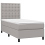 Boxspringbettmatratze und LED-Leuchten aus hellgrauem Stoff 80x200 cm von , Betten und Lattenroste - Ref: Foro24-3135149, Pre...