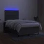 Box spring bed with mattress and LED dark gray fabric 120x200 cm by , Beds and slatted bases - Ref: Foro24-3135182, Price: 41...