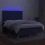 Box spring bed mattress and LED lights blue fabric 140x190 cm by , Beds and slatted bases - Ref: Foro24-3135355, Price: 480,1...