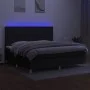 Box spring bed mattress and LED lights black fabric 200x200 cm by , Beds and slatted bases - Ref: Foro24-3135783, Price: 687,...