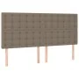 Box spring bed with mattress and LED lights taupe gray fabric 160x200 cm by , Beds and slatted bases - Ref: Foro24-3135769, P...