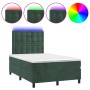Box spring mattress and LED dark green velvet bed 120x200cm by , Beds and slatted bases - Ref: Foro24-3136356, Price: 462,66 ...