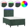 Box spring mattress and LED dark green velvet bed 120x200cm by , Beds and slatted bases - Ref: Foro24-3136356, Price: 451,85 ...