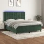 Box spring bed with mattress and LED dark green velvet 180x200cm by , Beds and slatted bases - Ref: Foro24-3136380, Price: 64...