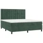 Box spring bed with mattress and LED dark green velvet 180x200cm by , Beds and slatted bases - Ref: Foro24-3136380, Price: 64...