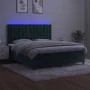Box spring bed with mattress and LED dark green velvet 180x200cm by , Beds and slatted bases - Ref: Foro24-3136380, Price: 64...