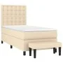 Box spring bed with cream fabric mattress 90x200 cm by , Beds and slatted bases - Ref: Foro24-3136890, Price: 359,18 €, Disco...