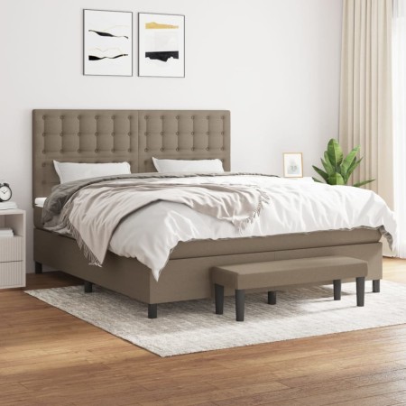 Boxspringbett mit taupegrauer Stoffmatratze 160x200 cm von , Betten und Lattenroste - Ref: Foro24-3136929, Preis: 639,36 €, R...