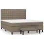 Box spring bed with taupe gray fabric mattress 160x200 cm by , Beds and slatted bases - Ref: Foro24-3136929, Price: 632,19 €,...
