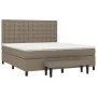 Box spring bed with taupe gray fabric mattress 160x200 cm by , Beds and slatted bases - Ref: Foro24-3136929, Price: 632,19 €,...