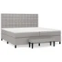 Box spring bed with light gray fabric mattress 200x200 cm by , Beds and slatted bases - Ref: Foro24-3136941, Price: 789,85 €,...