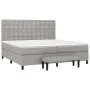 Box spring bed with light gray fabric mattress 200x200 cm by , Beds and slatted bases - Ref: Foro24-3136941, Price: 789,85 €,...