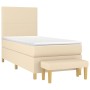 Boxspringbett mit cremefarbener Stoffmatratze 90x190 cm von , Betten und Lattenroste - Ref: Foro24-3136962, Preis: 375,73 €, ...