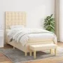 Boxspringbett mit cremefarbener Stoffmatratze 90x190 cm von , Betten und Lattenroste - Ref: Foro24-3137442, Preis: 373,19 €, ...