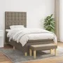 Cama box spring con colchón tela gris taupe 90x200 cm de , Camas y somieres - Ref: Foro24-3137449, Precio: 411,59 €, Descuent...