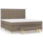 Box spring bed with taupe gray fabric mattress 160x200 cm by , Beds and slatted bases - Ref: Foro24-3137489, Price: 642,75 €,...