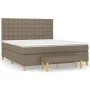 Box spring bed with taupe gray fabric mattress 160x200 cm by , Beds and slatted bases - Ref: Foro24-3137489, Price: 628,22 €,...