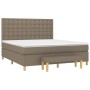 Box spring bed with taupe gray fabric mattress 160x200 cm by , Beds and slatted bases - Ref: Foro24-3137489, Price: 642,75 €,...