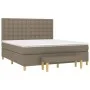 Box spring bed with taupe gray fabric mattress 160x200 cm by , Beds and slatted bases - Ref: Foro24-3137489, Price: 628,22 €,...