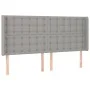 Box spring bed with fabric mattress and light gray LED 200x200 cm by , Beds and slatted bases - Ref: Foro24-3138661, Price: 7...